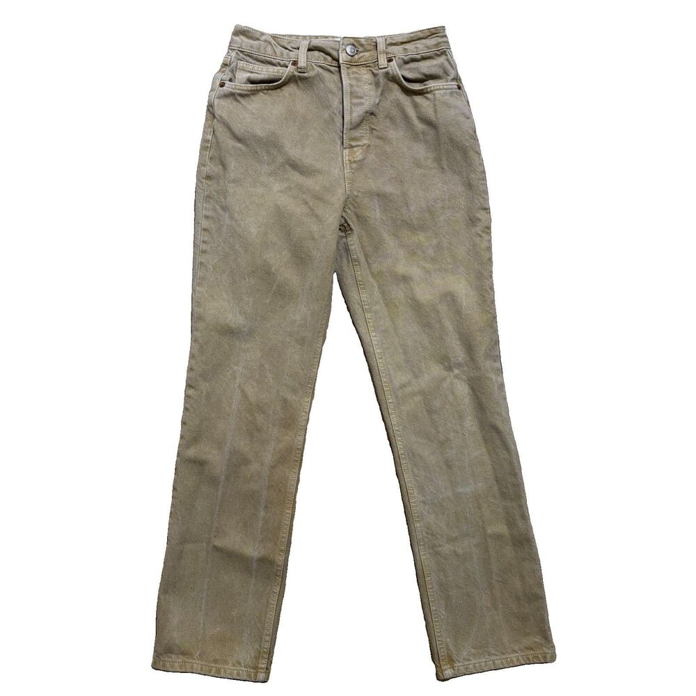 Reformation Cynthia Jeans Sz 25 Tan High Rise Straight Leg 100% Cotton